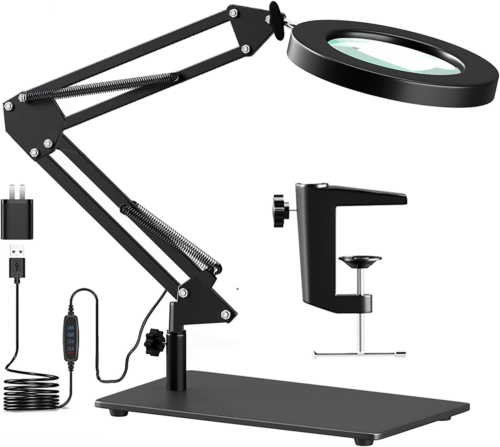10X Magnifying Glass with Light and Stand,  2-In-1 LED Glass, Black - Picture 1 of 9