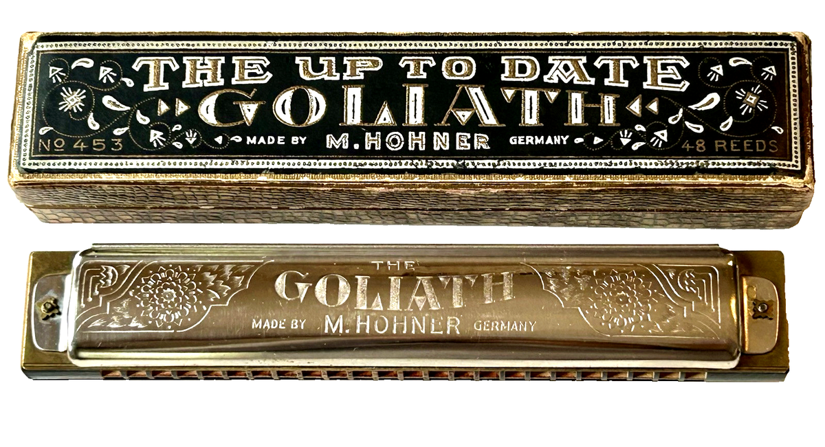 1920's M. Hohner GOLIATH #453 Harmonica Key of C 48 Reeds + Orig