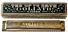 1920's M. Hohner GOLIATH #453 Harmonica Key of C 48 Reeds + Orig. Box GERMANY
