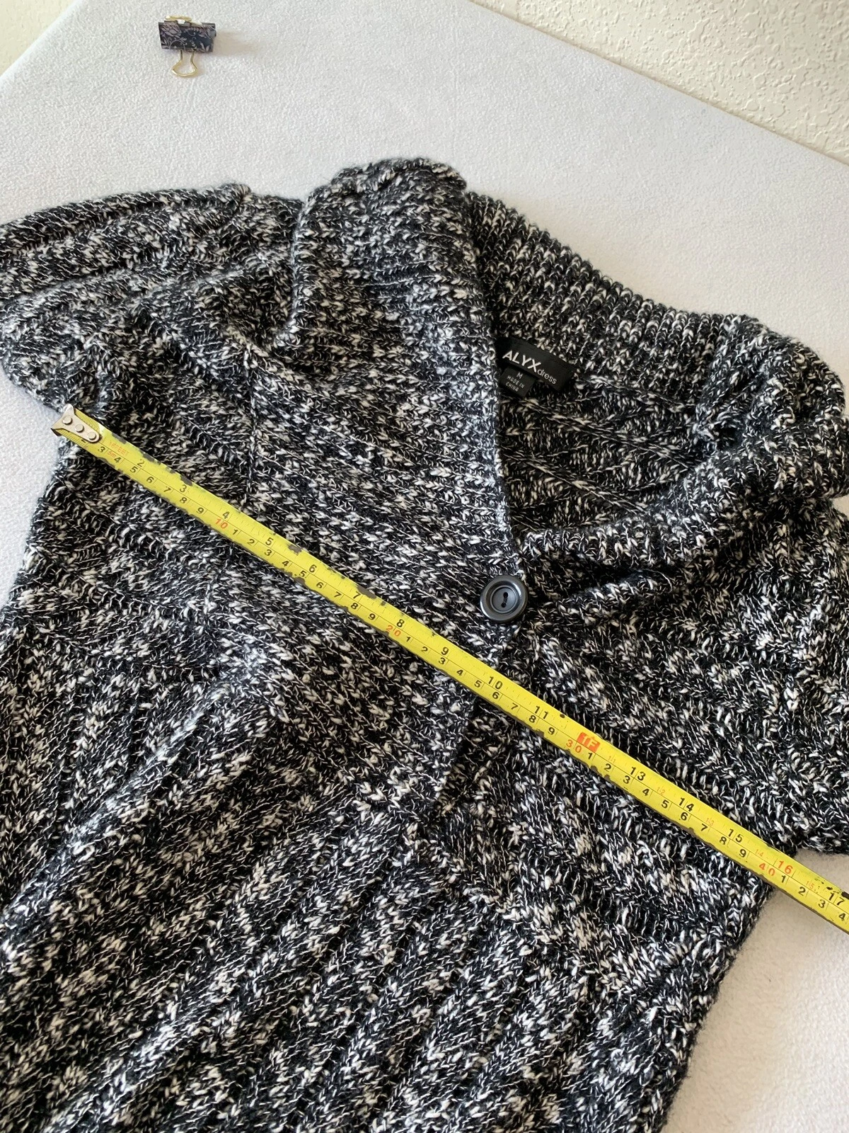 Abito maglione Alyx donna taglia media nero bianco marmorizzato grigio maglia corta pull on