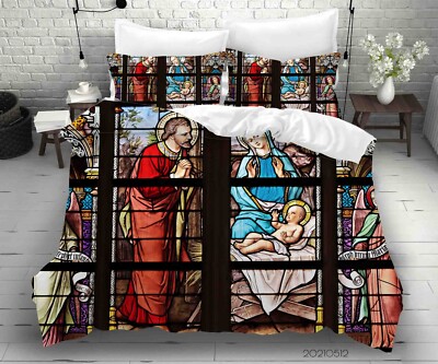 3D Fenster Religion Kunst Quilt Cover Set Bettwäsche Sets Kissenbezüge 64
