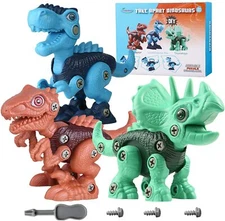 3PCS Dinosaur Toys for Kids 3-5, STEM Take Apart Dinosaur Toys, Educational 