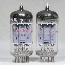 Matched Pair Amperex 7316/ECC186 Long Plate Foil D-Getter Heerlen Holland 1959