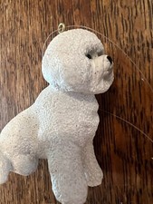 bichon frise dog white christmas ornament figure white