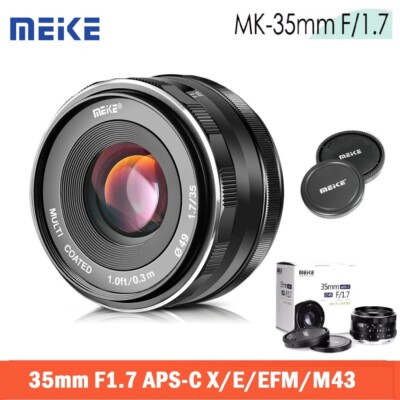 Meike 35mm APS-C Manual Focus Lens For Fuji XF Sony E Canon-EF-M M4/3  Mount