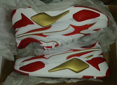 Puma RS-X3 Varisty Wn's White-High Risk Red-Gold 373490-01 Size 6