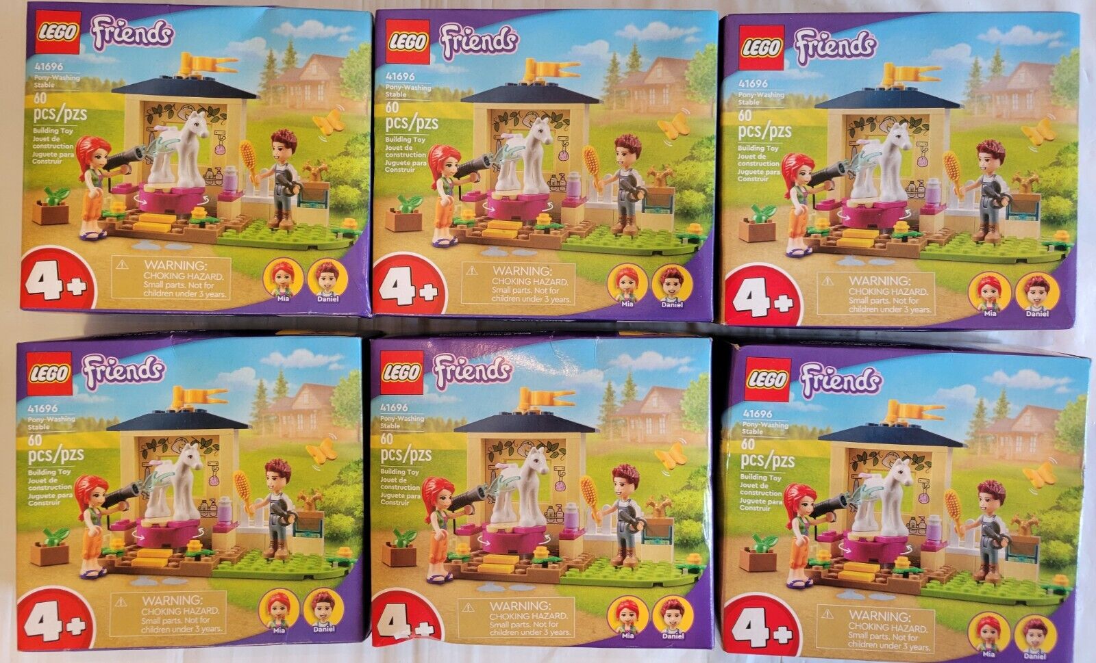 6 Boxes LEGO FRIENDS: Pony-Washing Stable (41696) Party Favors Horse Pony 60 Pcs