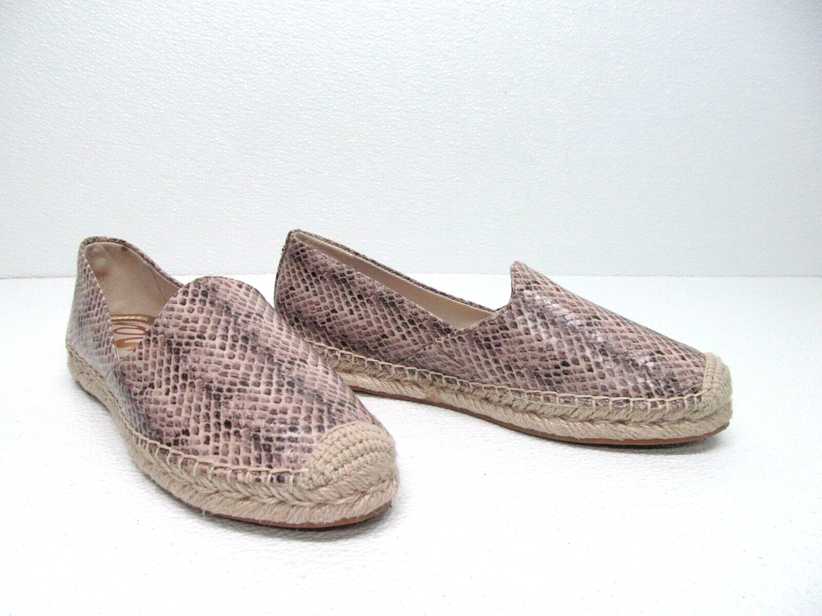 Sam Edelman Kesia Flats Sesame Snake Print Leather Espadrille