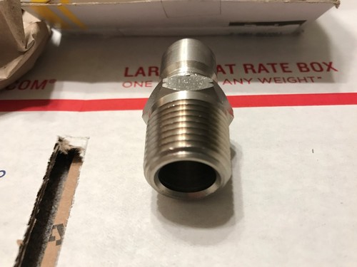 (1) PARKER SST-N4M,1/2", 3000 Lb., 303 S/S Non-Valved Nipple (S-37) - Picture 3 of 4
