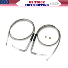 Stainless Steel Throttle and Idle Cable Set fits Harley Davidson 42" 56579-02A