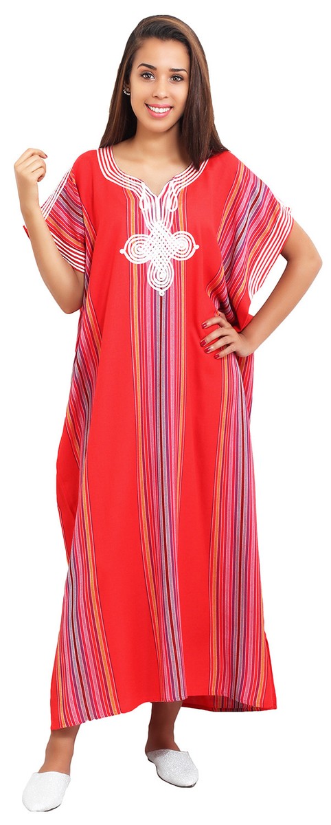 Moroccan Kaftan Caftan Beach Cover Up Summer Dress Casual Linen Sm