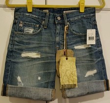 Ag Adriano Goldschmied Distressed Ex Boyfriend Jean Shorts Size 24 Nwt