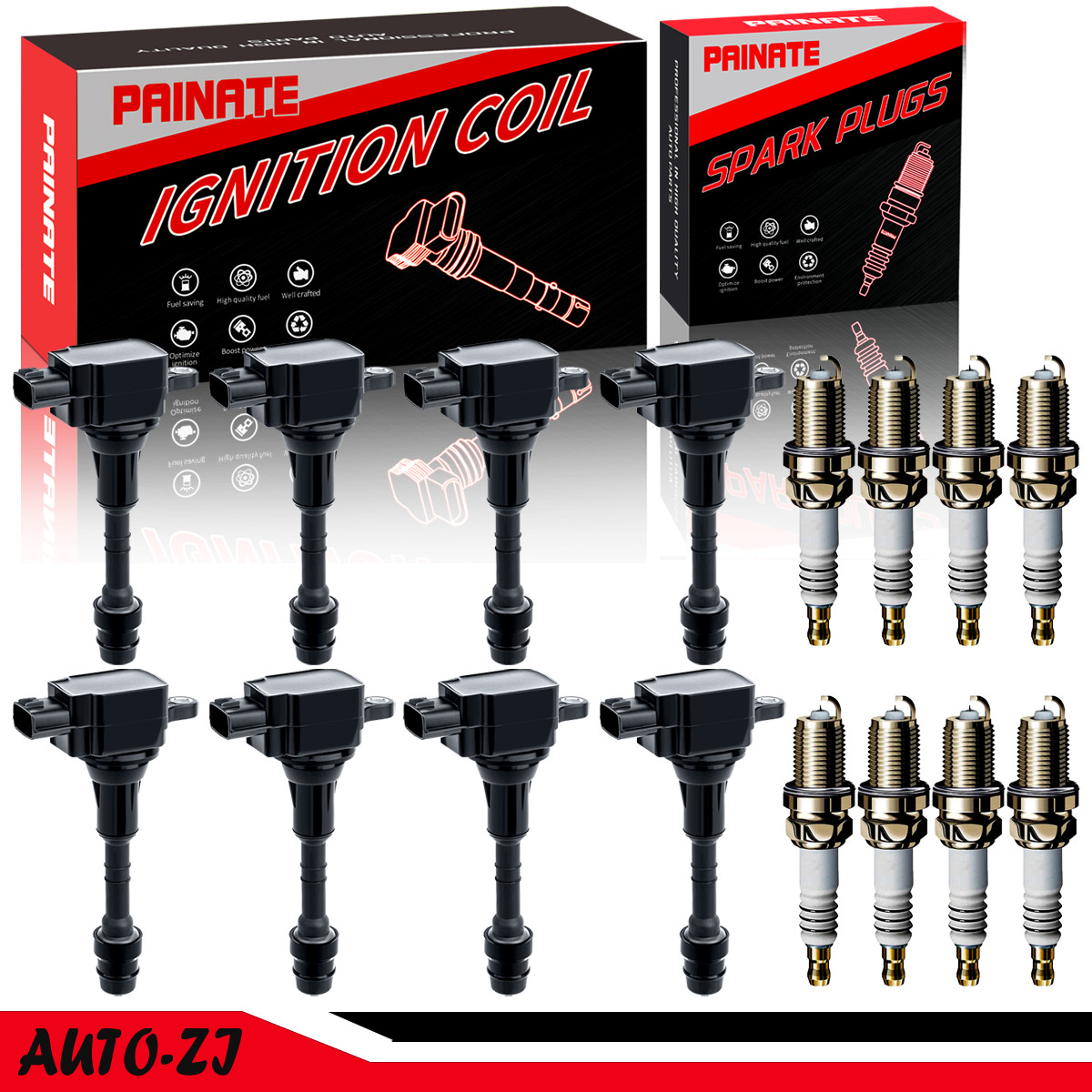 8X Ignition Coil  8X Spark Plug for Nissan Armada Titan Infiniti 5.6L V8 UF510
