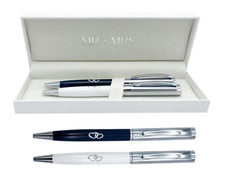 Mr & Mrs Signing Pen Set Wedding Bride and Groom Pens Set in PU Leather Gift Box