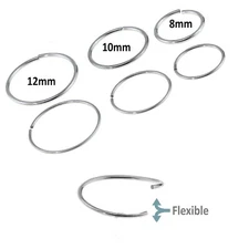 Nose Split Annealed Ring 18 Gauge 1/4" Steel *