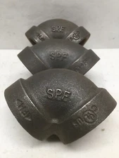 SPF 1 1/4” 90 Degree Elbow Malleable Iron 300PSI 1 1/4” FNPT X 1 1/4”FNPT (3PK)