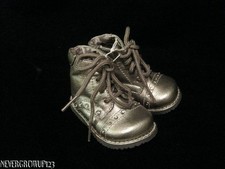 BABY GIRLS SILVER COMBAT FASHION BOOTS WITH RHINESTONES SIZE 5 NWOT