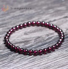 Garnet Gemstone Beads Healing Reiki Chakra Grounding Women Bracelet Gifts 5mm