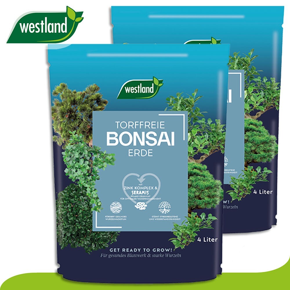 Westland 2x 4L sin Turba Bonsai Tierra Nutrientes Jardín Seramis Cinc Nährstof