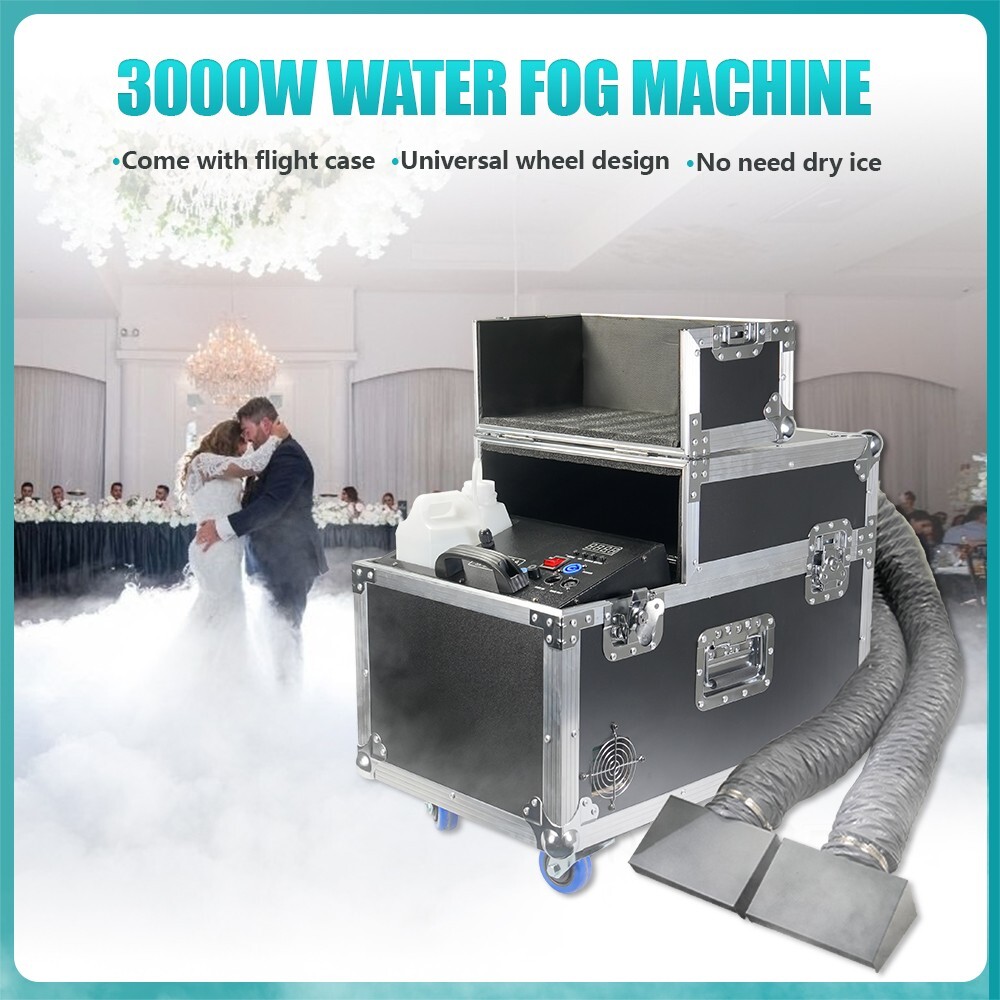 3000W Low Lying Water Fog Machine Sinking with 2 Hose Smoke DMX Remote Control