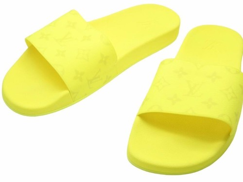 Louis Vuitton Waterfront Line Rubber Mule Flat Sandals Monogram Yellow US10  EU44 | eBay