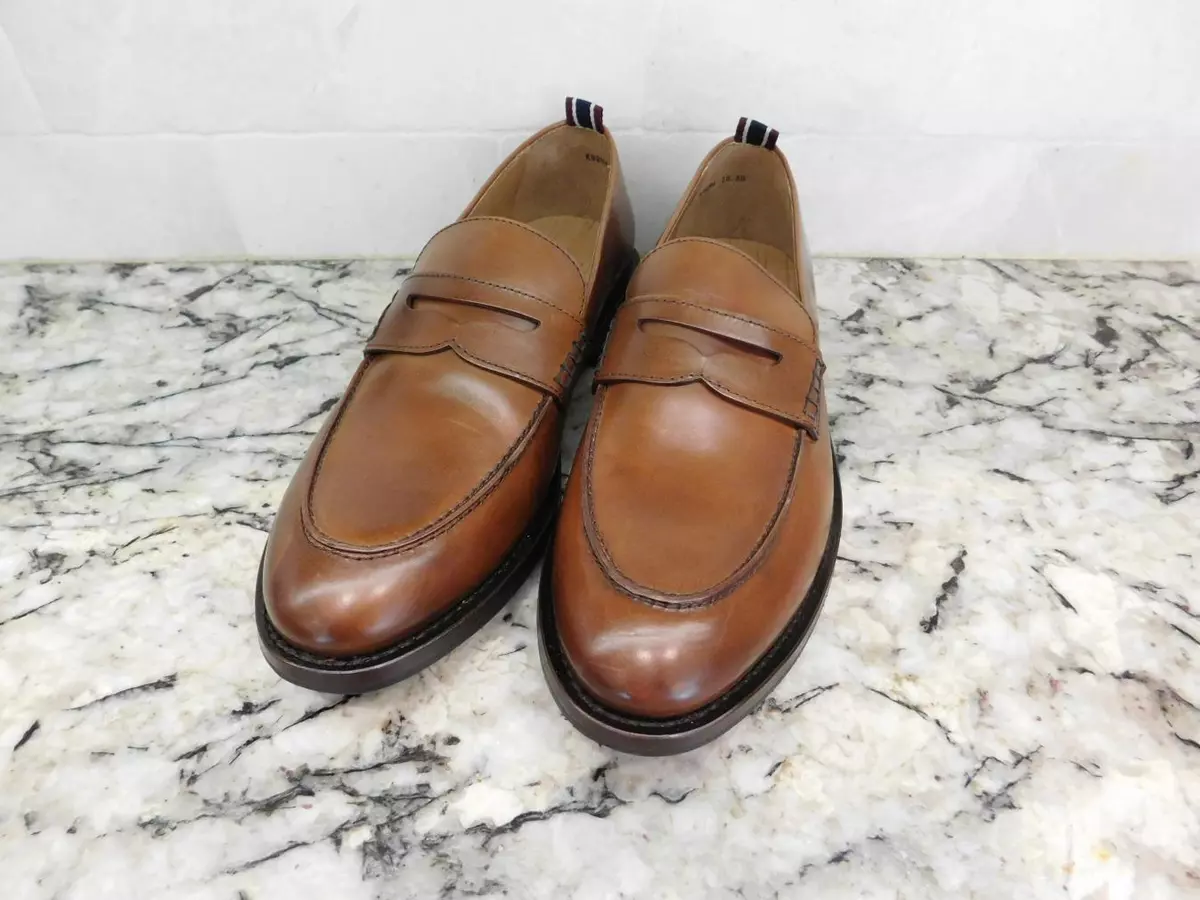 J.Crew 248 Oar Stripe penny loafers Italian leather Mens