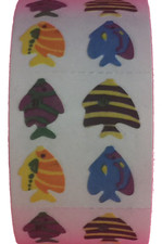 400 Tropical Fish Stickers in roll of 100 modules 2"x2", each sticker 1" RFZ4003