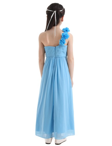 UK Girls Maxi Dress Wedding Party Bridesmaid Dress One Shoulder Formal Ball Gown - Picture 37 of 88