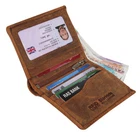 RFID Mens Slim Luxury Quality Real Leather Zip Coin Pocket Wallet 1155 Brown