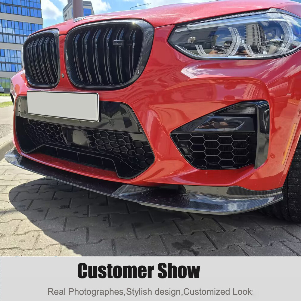 For BMW X3 M F97 X4 M F98 2019-2023 Dry Carbon Front Bumper Lip