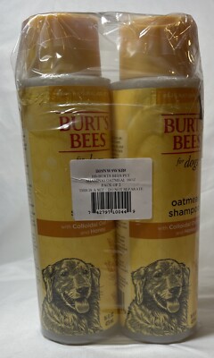 2 Bottles Burt's Bees Dogs Oatmeal Shampoo with Colloidal Oat Flour  Honey 16 Oz