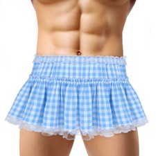 Herren Wetlook Kilt Lack Leder Rock Minirock Sissy Dessous Gothic Soldaten Kostü