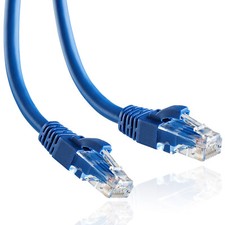 Cat 6 Ethernet Cable 25 ft Round Blue, Slim Long Internet Network Lan Patch Cord