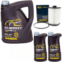 MotoröL Set Mannol Energy Combi LL 5W-30 7 Liter + ÖLfilter FüR VW Touareg 3.6