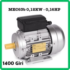 motore elettrico monofase asincrono 1400 giri 4 poli per betoniera hp 0,16 mec63