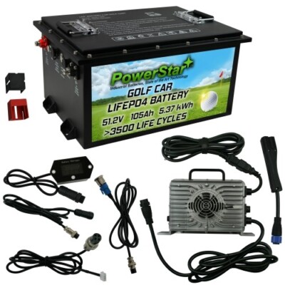 48V LiFePO4 Deep Cycle Battery Replacement for LiTime 48V, EZGO RXV Golf Cart