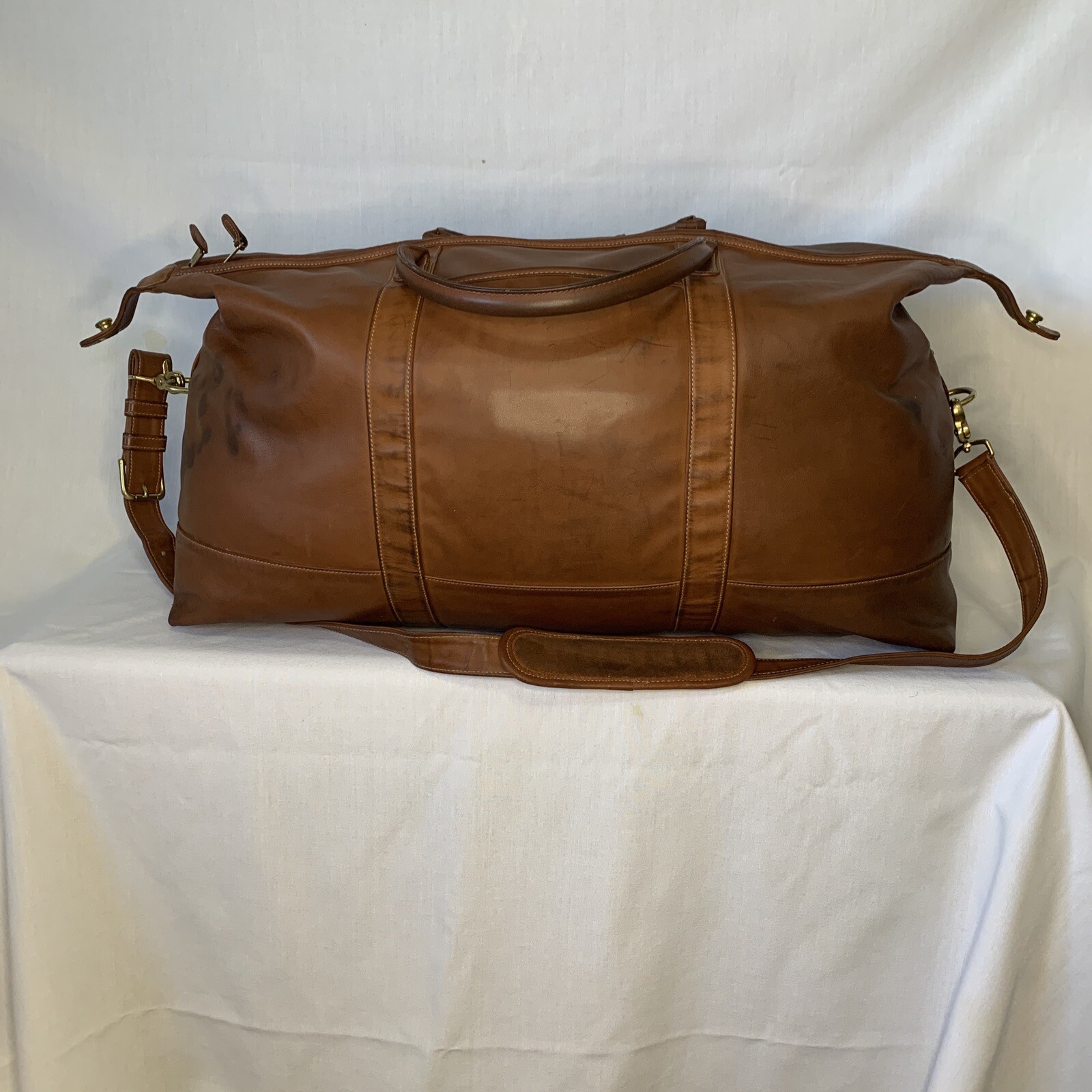 1997 XXL Vintage Coach Duffle Bag Carry on Luggage Brown Leather