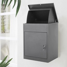 Grey Large Parcel Delivery Drop-in Box Lockable Secure Outdoor Weather-resistant