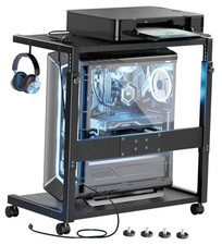 PC Tower Stand - Adjustable Computer Tower Stand with Charging Station CPU