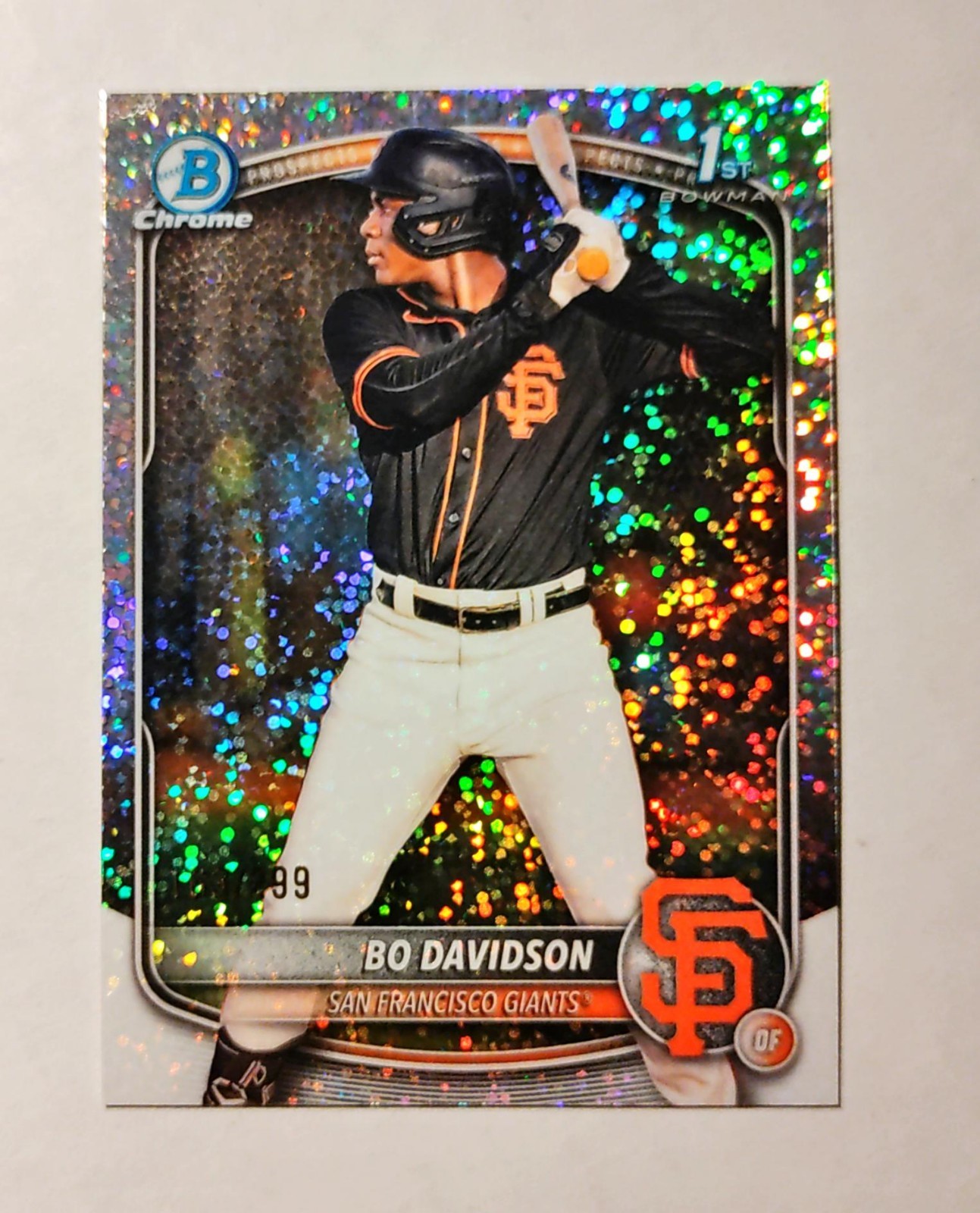 Bo Davidson 2025 1st Bowman Chrome #BCP-206 SPECKLE REFRACTOR 163 /299 F6