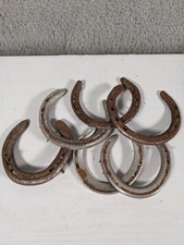 Vintage Lot 6 Used Horseshoes Rustic Western Decor Some Nails