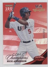 2013 USA Baseball Champions Certified National Team Mirror Red Nick Anderson 0f4