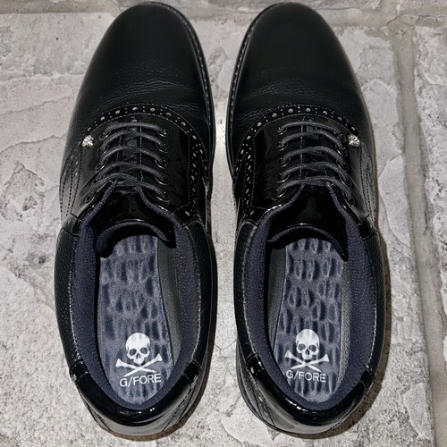 Mint G/Fore Gallivanter Black Onyx Leather Golf Shoe Spikes Sneaker 14 Men GFore - Bild 8 von 10