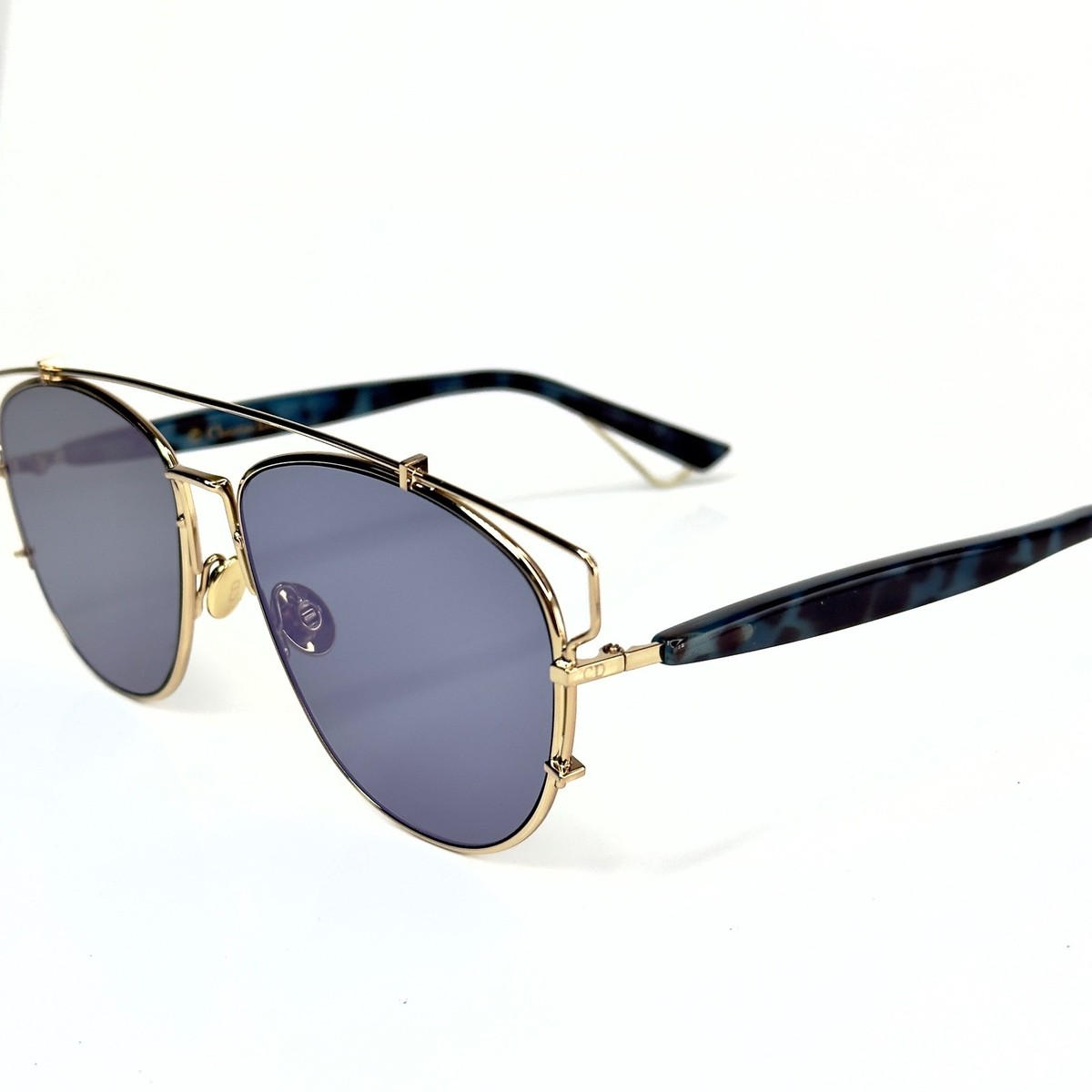 Dior Technologic Navy Blue & Gold Sunglasses Christian Dior Technologic Sunglasses Gold Blue 1763261  main image 3