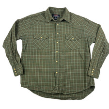Moose Creek Shirt Mens Medium Plaid Flannel Button Down Western Outdoorswear