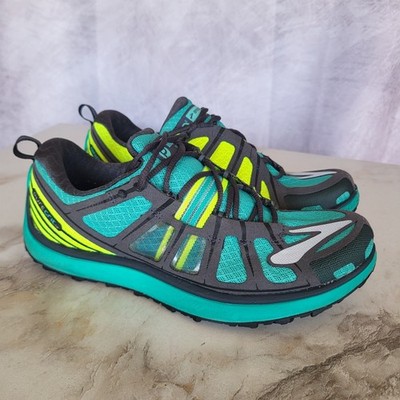 Brooks PureGrit 2 Trail Running Shoes Black/Green Turquoise Size 8