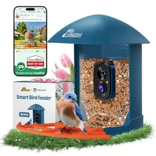 Smart Bird Feeder with Camera, 2K HD Birdwatching Camera with AI Deep Blue