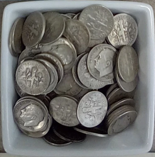1 Oz. Bulk Silver (Physical Coin Weight} Roosevelt Dimes 90% Silver