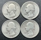 Lot of 4 1935 Washington Silver Quarters 90% Silver Possible S Mint Marks