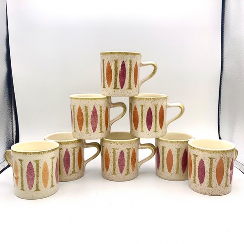 Mid Century Modern Cups Mugs Red Wing Pottery Pepe 8oz Set of 8